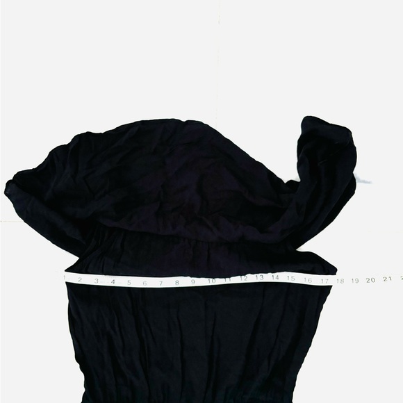 RIO de JAS Black Off The Shoulder Linen Blend Split Front Midi Dress Size Medium - Picture 9 of 12